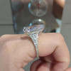 18ct Pear Cut White Sapphire Classic Engagement Ring