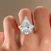18ct Pear Cut White Sapphire Classic Engagement Ring