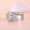 6.8ct Princess Cut White Sapphire 2pcs Bridal Set