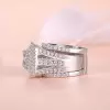 6.8ct Princess Cut White Sapphire 2pcs Bridal Set