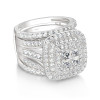 6.8ct Princess Cut White Sapphire 2pcs Bridal Set