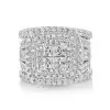 6.8ct Princess Cut White Sapphire 2pcs Bridal Set