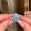 5ct Round Cut White Sapphire Split Shank Engagement Ring