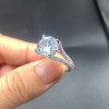 5ct Round Cut White Sapphire Split Shank Engagement Ring