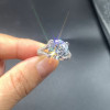 5ct Round Cut White Sapphire Split Shank Engagement Ring