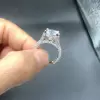 5ct Round Cut White Sapphire Split Shank Engagement Ring