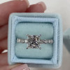 Brilliant Princess Cut Engagement Ring In Sterling Silver