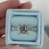 Brilliant Princess Cut Engagement Ring In Sterling Silver