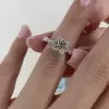 Brilliant Princess Cut Engagement Ring In Sterling Silver