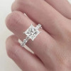 Brilliant Princess Cut Engagement Ring In Sterling Silver