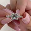 Brilliant Princess Cut Engagement Ring In Sterling Silver