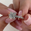 Brilliant Princess Cut Engagement Ring In Sterling Silver
