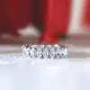 4ct Oval Cut White Sapphire Eternity Band