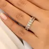 4ct Oval Cut White Sapphire Eternity Band