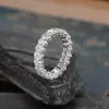 4ct Oval Cut White Sapphire Eternity Band