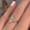 2 Carat Oval Cut Simulated Diamond Engagement Ring In Sterling Silver