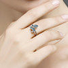 Butterfly Blue Sapphire Ring White Gold or Sterling Silver