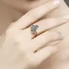 Butterfly Blue Sapphire Ring White Gold or Sterling Silver