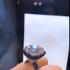 Luxury Cushion Cut Silver Engagement Ring