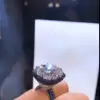 Luxury Cushion Cut Silver Engagement Ring