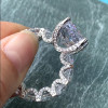 12ct Cushion Cut White Sapphire Classic Engagement Ring