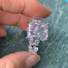 12ct Cushion Cut White Sapphire Classic Engagement Ring