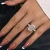 12ct Cushion Cut White Sapphire Classic Engagement Ring