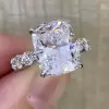 12ct Cushion Cut White Sapphire Classic Engagement Ring