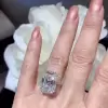 6.5ct Cushion Cut White Sapphire Engagement Ring