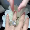 6.5ct Cushion Cut White Sapphire Engagement Ring