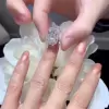 6.5ct Cushion Cut White Sapphire Engagement Ring