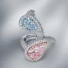 4.04ct Pear Cut Pink & Blue Sapphire 2pcs Bridal Set