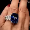 2.2ct Cushion Cut Sapphire Engagement Ring