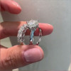 2ct Round Cut White Sapphire 2pcs Bridal Set