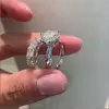 2ct Round Cut White Sapphire 2pcs Bridal Set