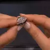 3ct Marquise Cut Emerald-wrapped Ring in Gold