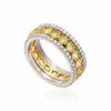2.45ctw Round Cut Yellow Sapphire Eternity Band