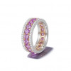 2.45ctw Round Cut Pink Sapphire Eternity Band