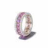 2.45ctw Round Cut Pink Sapphire Eternity Band