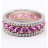 2.45ctw Round Cut Pink Sapphire Eternity Band