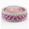 2.45ctw Round Cut Pink Sapphire Eternity Band