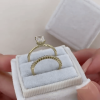 3ct Cushion Cut White Sapphire 2pcs Bridal Set in Gold