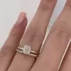 3ct Cushion Cut White Sapphire 2pcs Bridal Set in Gold