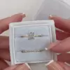 3ct Cushion Cut White Sapphire 2pcs Bridal Set in Gold