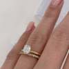 3ct Cushion Cut White Sapphire 2pcs Bridal Set in Gold