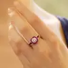 3ct Ruby Calibre Halo Engagement Ring