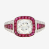 3ct Ruby Calibre Halo Engagement Ring