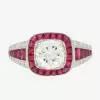 3ct Ruby Calibre Halo Engagement Ring