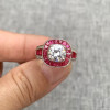 3ct Ruby Calibre Halo Engagement Ring