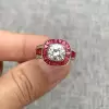 3ct Ruby Calibre Halo Engagement Ring